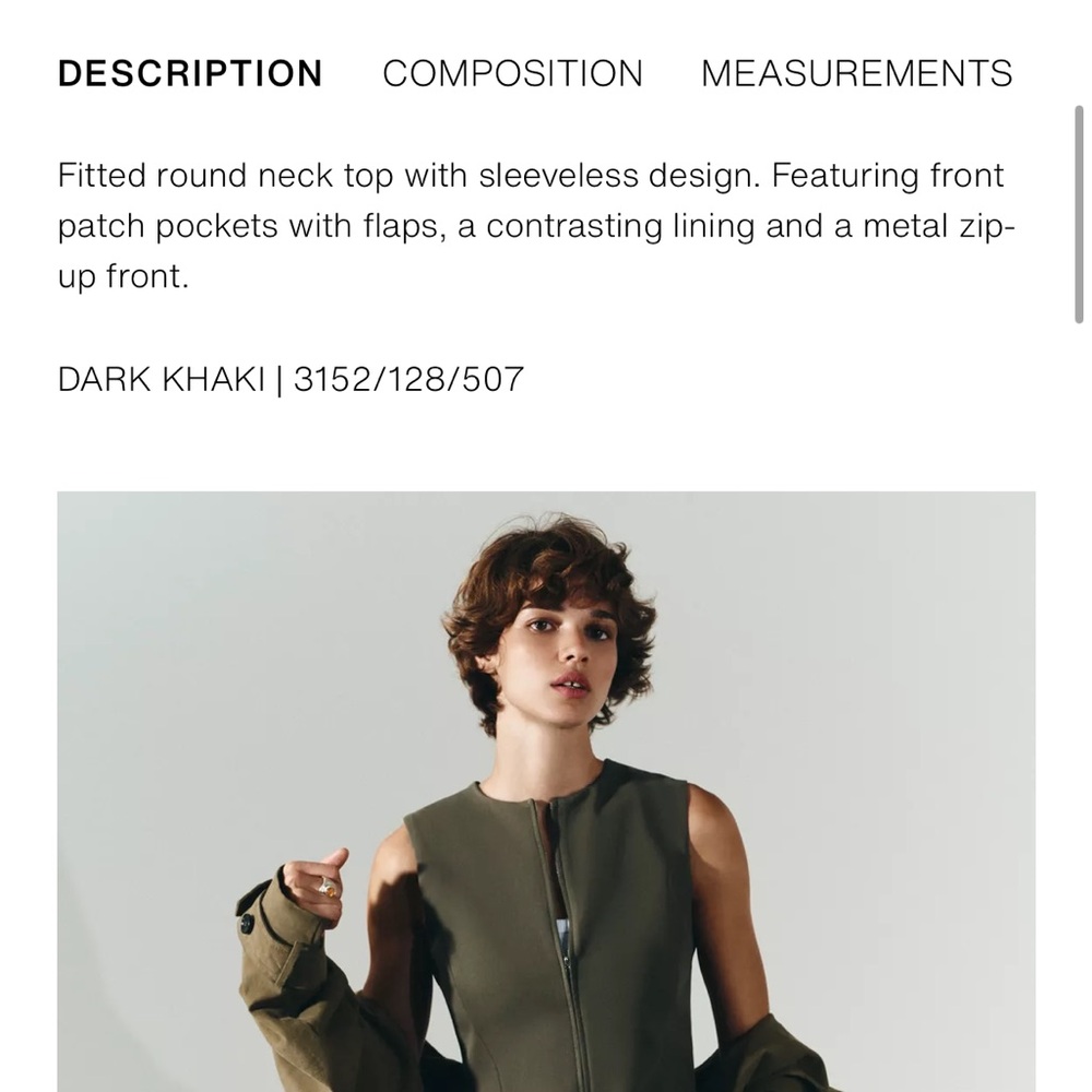 Sleeveless Olive Zip-Front Utility Top - Picture 10 of 14